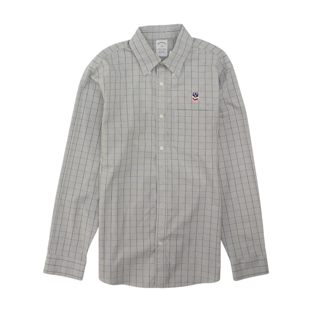 Gray Plaid Long Sleeve Button Down