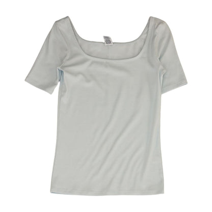Blue Solid Knit Top