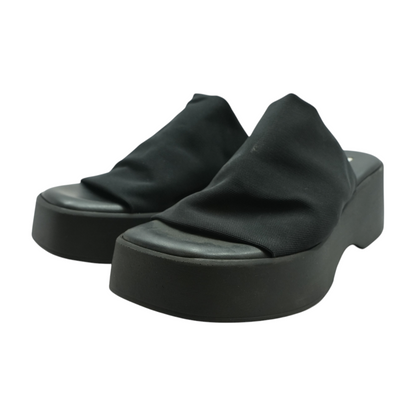 Black Wedged Sandals