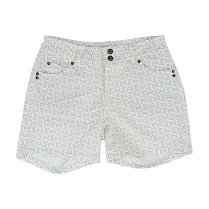 Ivory Abstract 5-Pocket Shorts