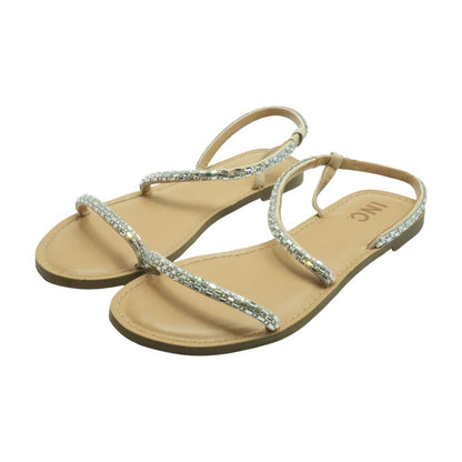 Silver Flat Sandals