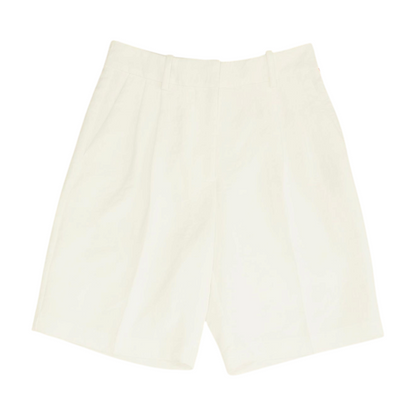 White Solid Chino Shorts