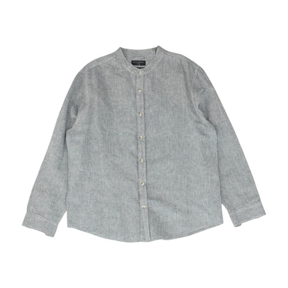 Gray Solid Long Sleeve Button Down