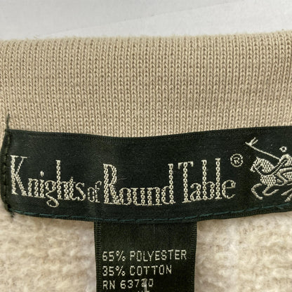 Vintage Beige Striped Long Sleeve Polo