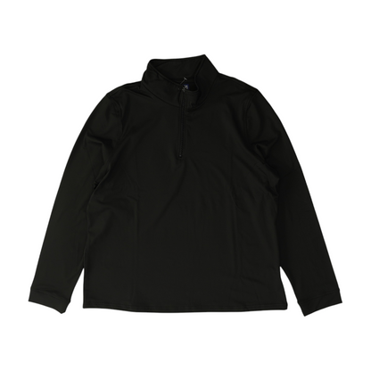 Black Solid 1/4 Zip Pullover