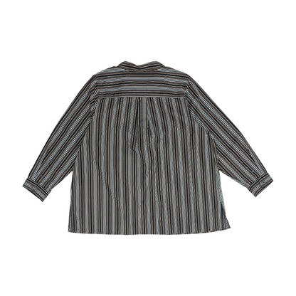 Brown Plus Striped Button Down