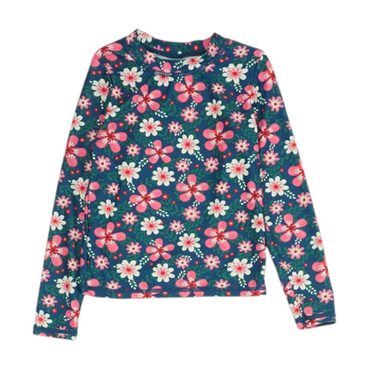Teal Floral Swim Top