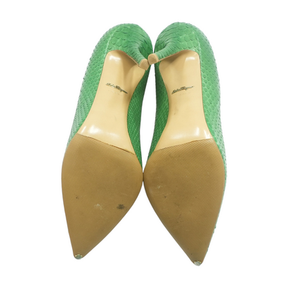 Green Susi Python Leather Pumps