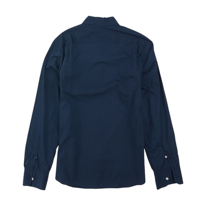 Navy Solid Long Sleeve Button Down