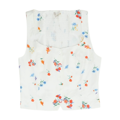 White Floral Blouse