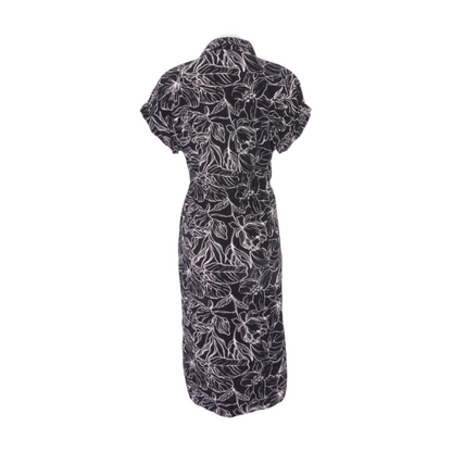 Black Floral Midi Dress