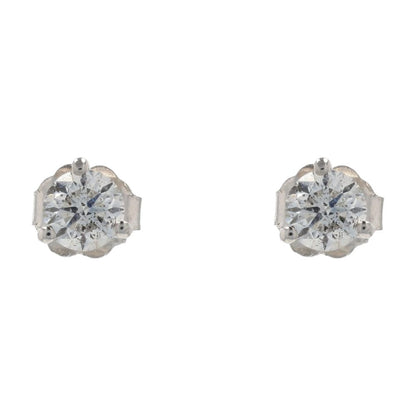 3/4 Ct 14K White Gold Martini Set Diamond Stud Earrings