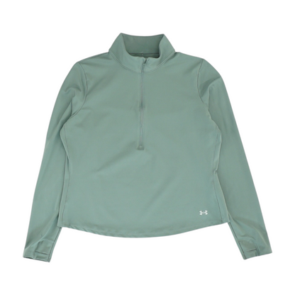 Green Solid 1/4 Zip Pullover