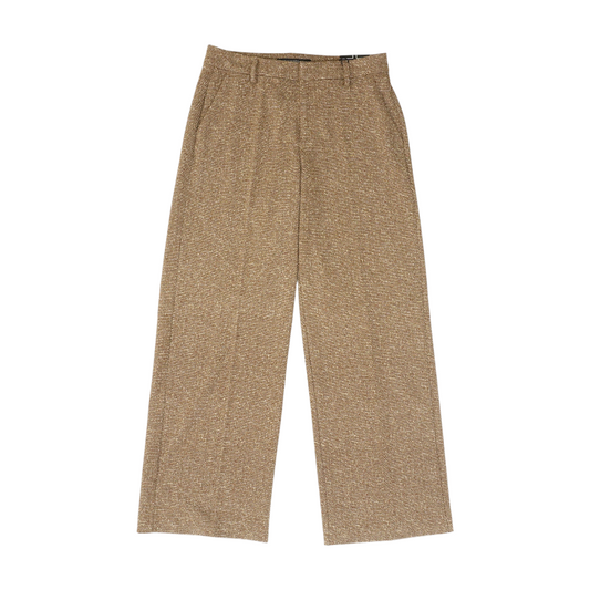 Brown Herringbone Wide Leg Pants