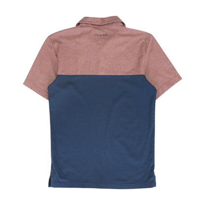 Blue Color Block Short Sleeve Polo