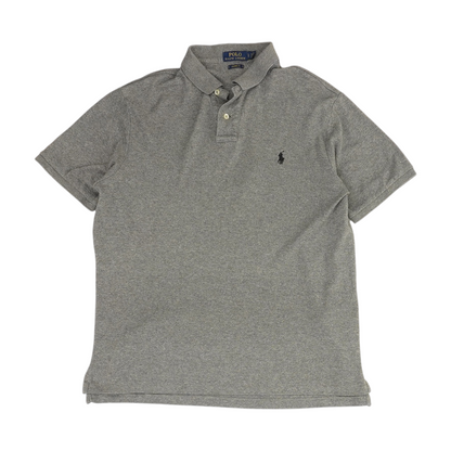 Gray Solid Short Sleeve Polo