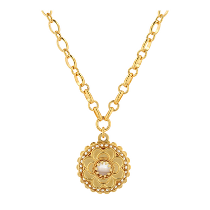 Costume Mother of Pearl Pendant Necklace
