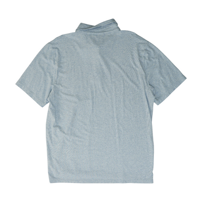 Blue Solid Short Sleeve Polo