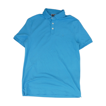 Blue Solid Short Sleeve Polo