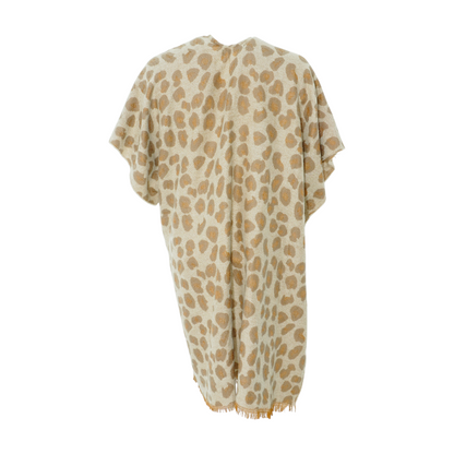 Beige Animal Print Cardigan Sweater