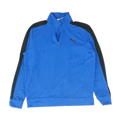 Blue Color Block 1/4 Zip Pullover