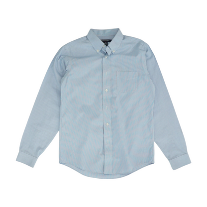Blue Houndstooth Long Sleeve Button Down
