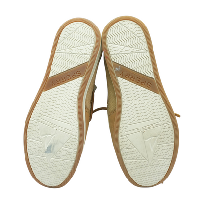 Tan Lace-Up Flats