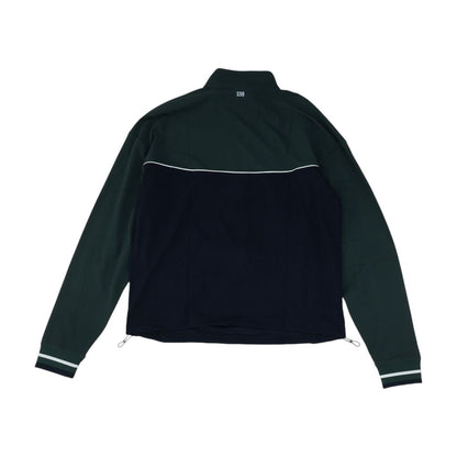 Green Color Block 1/4 Zip Pullover