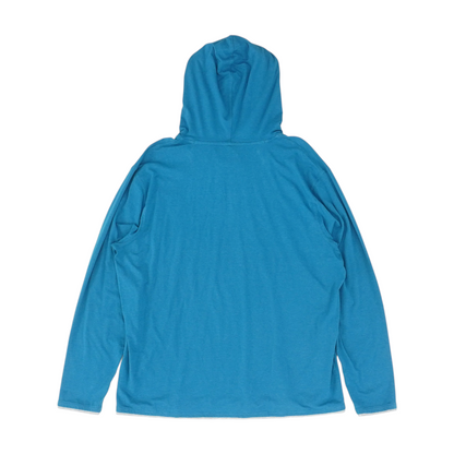 Blue Solid Hoodie Pullover