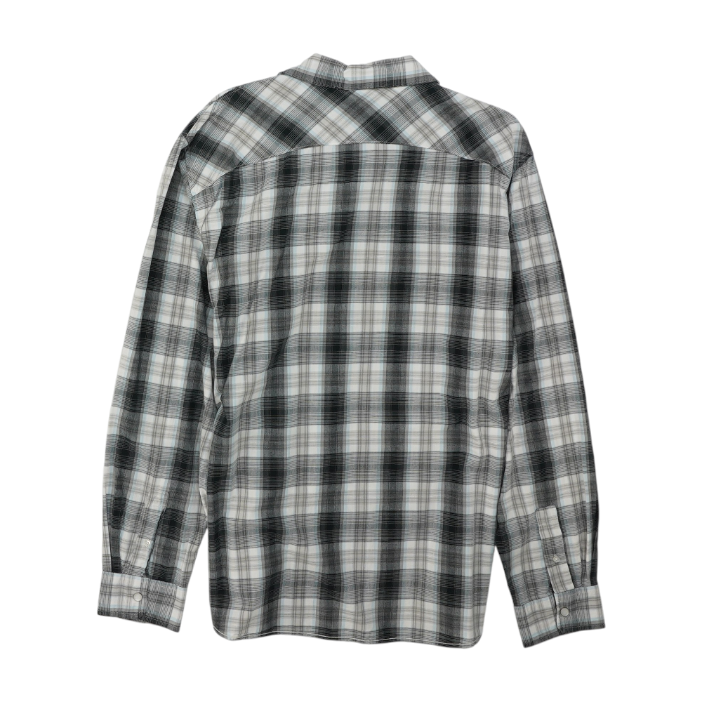 Gray Plaid Long Sleeve Button Down