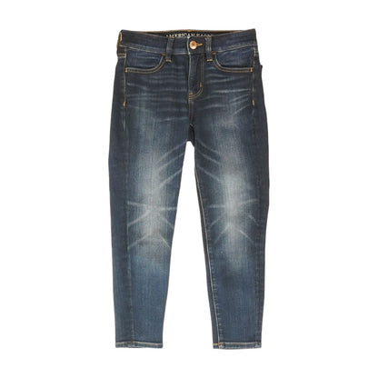 Blue Solid Capri Jeans