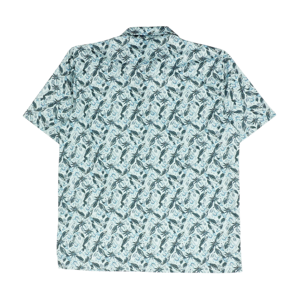 Blue Tropical Short Sleeve Polo
