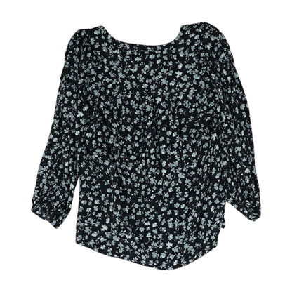 Black Floral V Neck T-Shirt