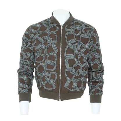 Chain-Printed Reversible Bomber Jacket