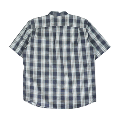 Navy Check Short Sleeve Button Down