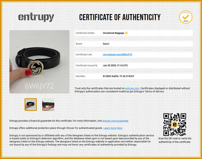 Black Belt with Interlocking G Buckle in GG Leather