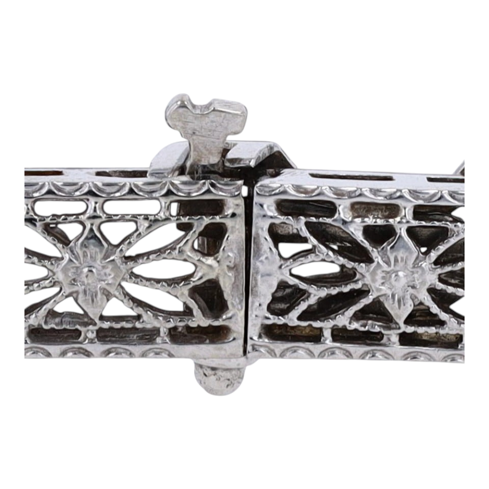 14K White Gold Diamond Chain Bracelet