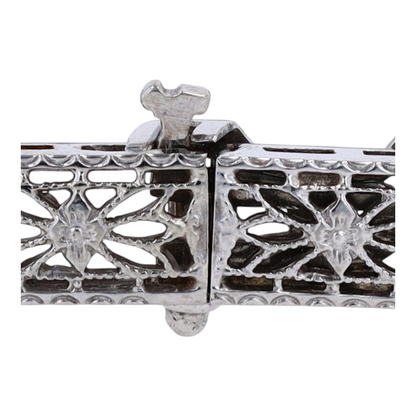 14K White Gold Diamond Chain Bracelet
