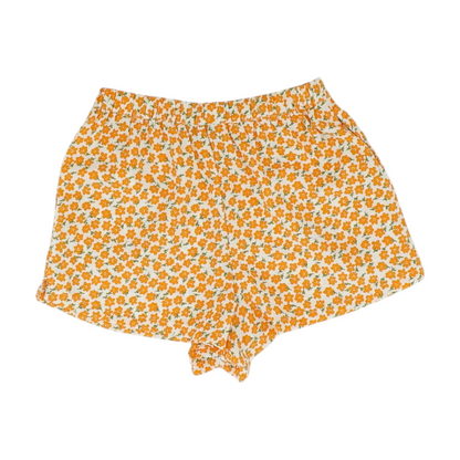 Orange Floral Knit Shorts