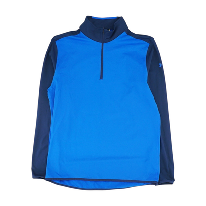 Blue Solid 1/4 Zip Pullover