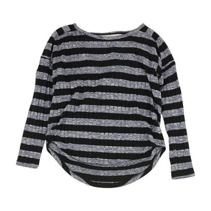 Blue Striped Long Sleeve Blouse