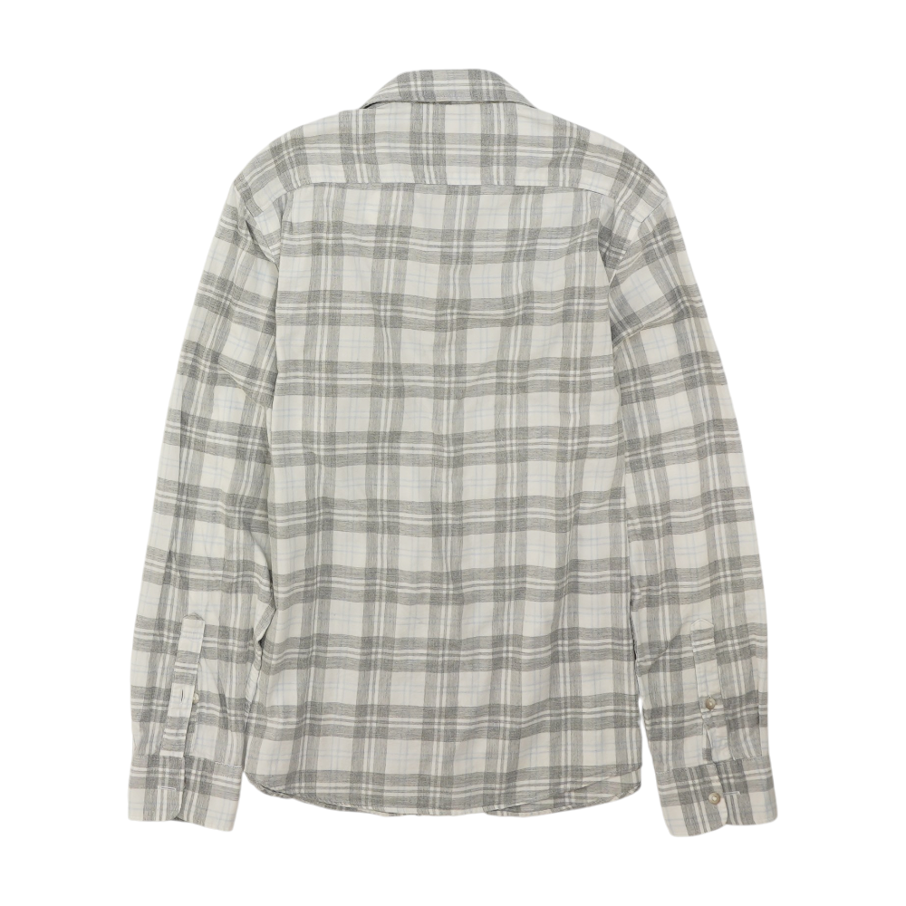 Gray Plaid Flannel Button Down
