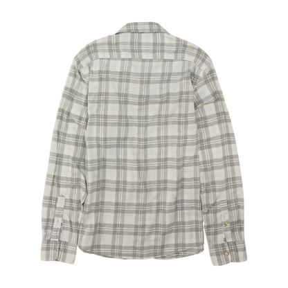 Gray Plaid Flannel Button Down