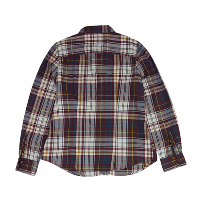 Navy Plaid Flannel Button Down