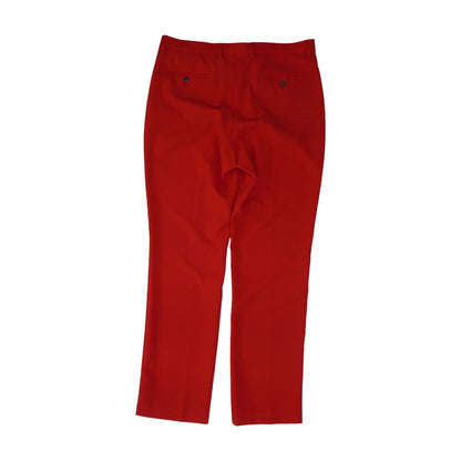 Red Solid Dress Pants