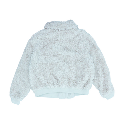 Cream Solid Fur Jacket