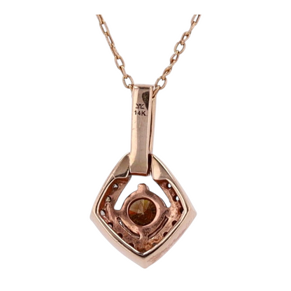 3/4 ctw 14K Rose Gold Diamond Pendant Necklace