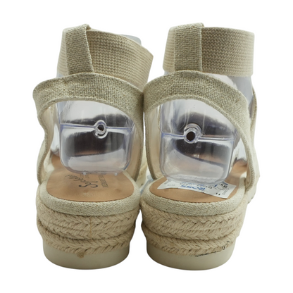 Beige Wedged Sandals