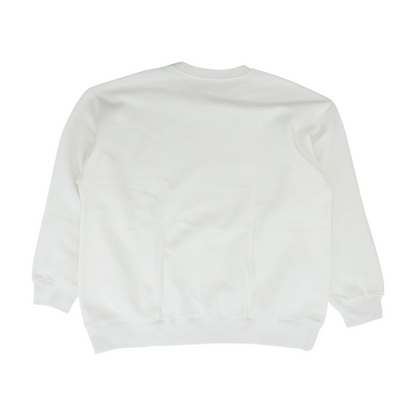 White Solid Sweatshirt Pullover