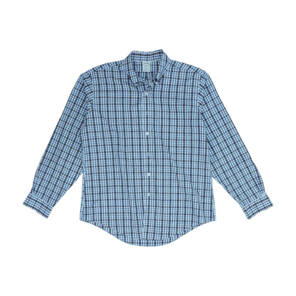 Blue Plaid Long Sleeve Button Down